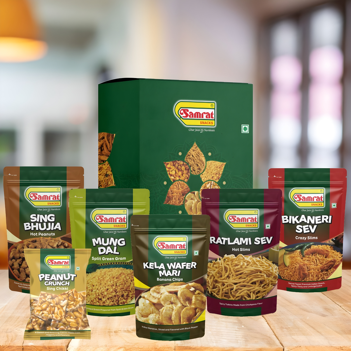 Samrat Namkeen Gift Box - Assorted Snack Hamper Combo | Festival, Birthday & Wedding Gift | Ghar Jaisi Namkeen